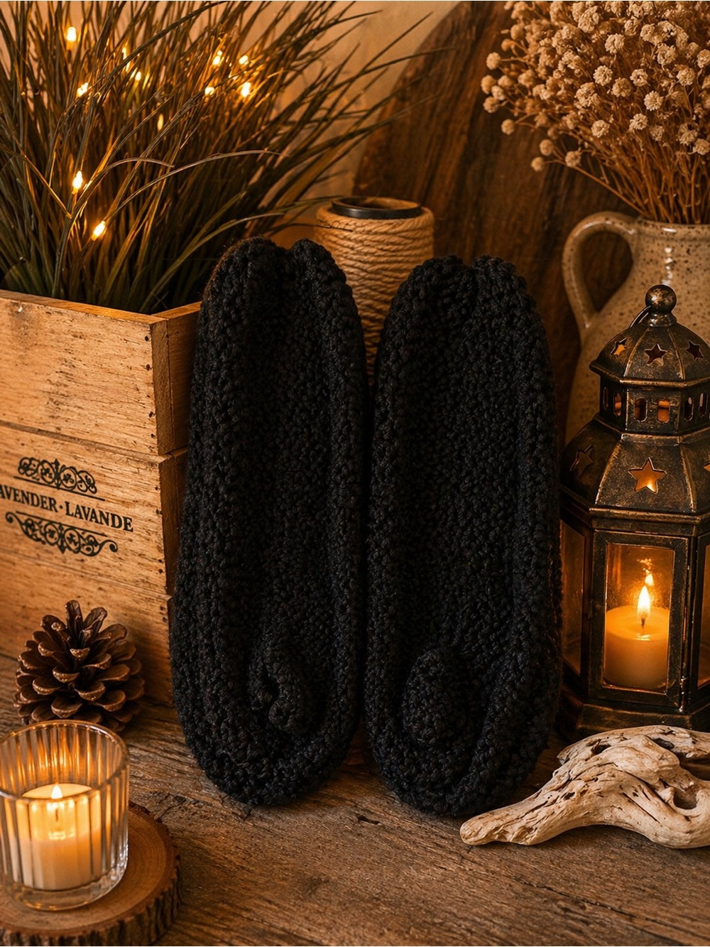 Cozy phentex Knit Women's Slippers - Black